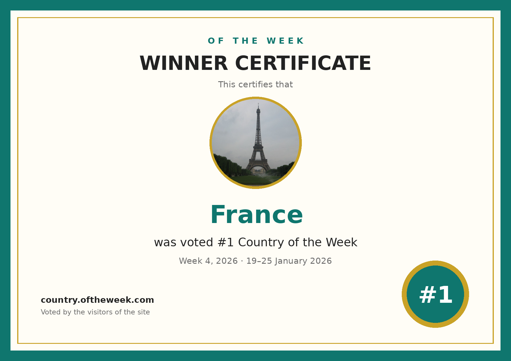 Certificate — France